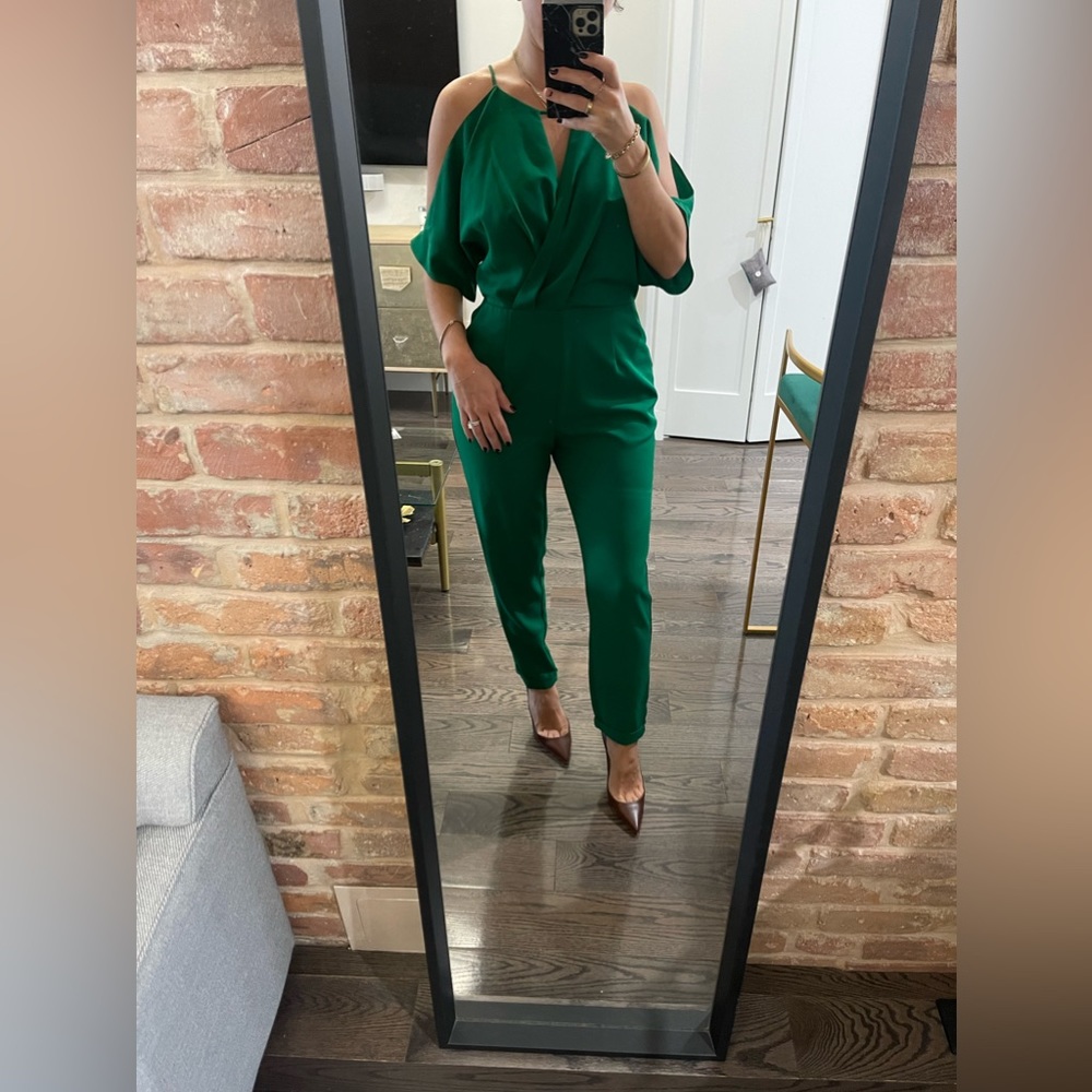 Elegant emerald green romper for any occassion